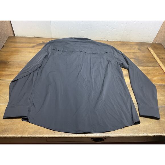 Poncho Shirt Mens XL Black Slim Fit Long Sleeve Performance Fishing Magnetic - Picture 12 of 13
